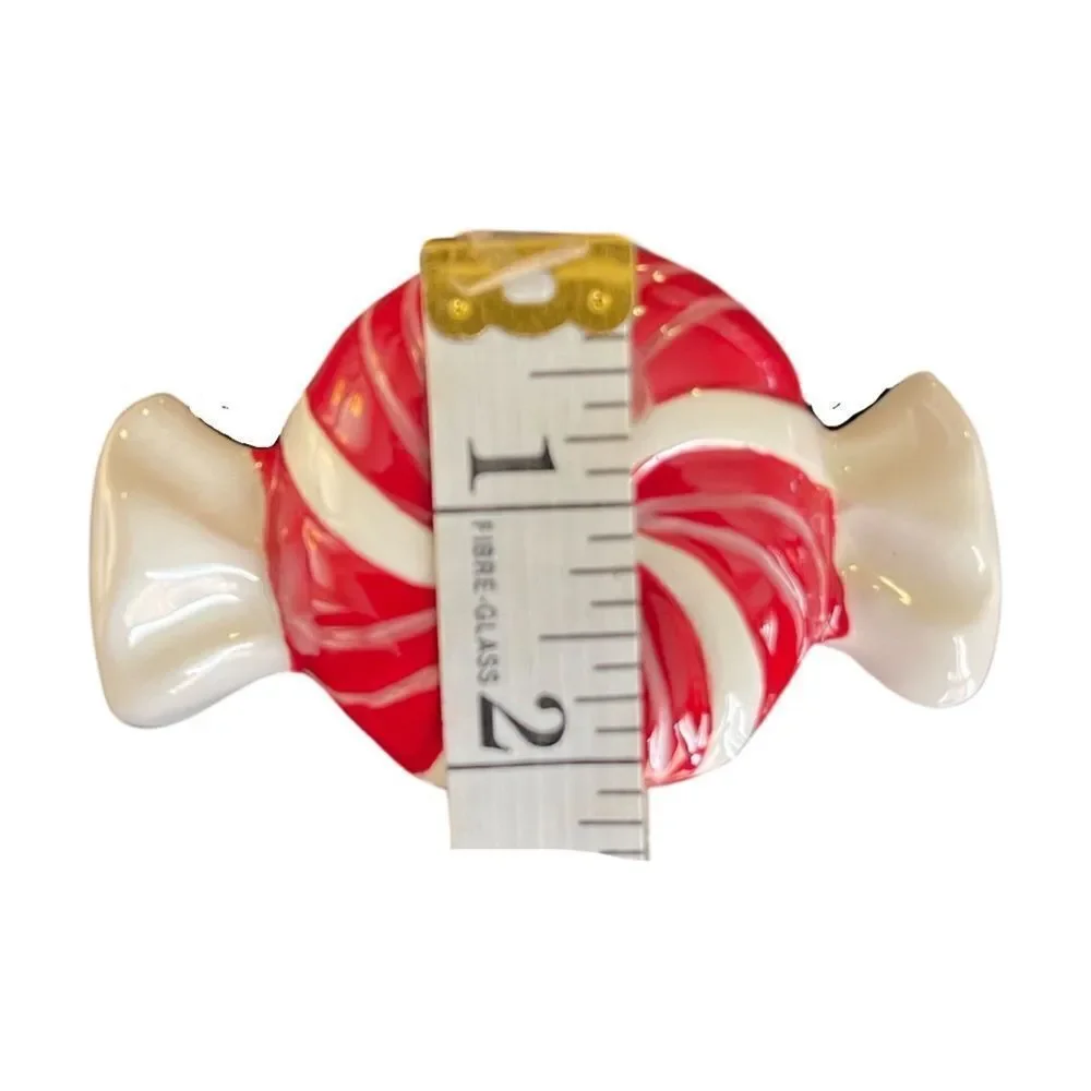 TAG Holiday Candy Peppermint Twist Salt & Pepper Set of 2 Red & Green NIB